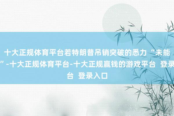 十大正规体育平台若特朗普吊销突破的悉力 “未能胜利”-十大正规体育平台-十大正规赢钱的游戏平台  登录入口