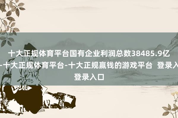 十大正规体育平台国有企业利润总数38485.9亿元-十大正规体育平台-十大正规赢钱的游戏平台 登录入口